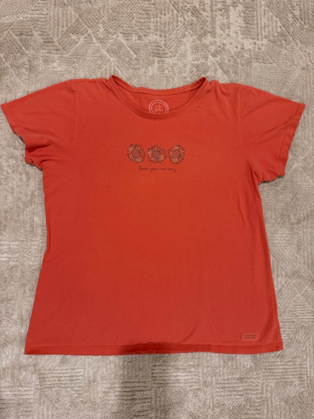 Life Is Good Coral Short-Sleeve Daisy Tee